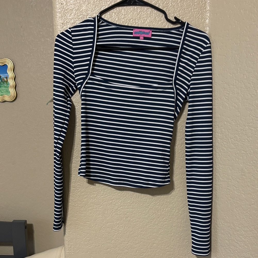 edikted Striped Long Sleeve Top